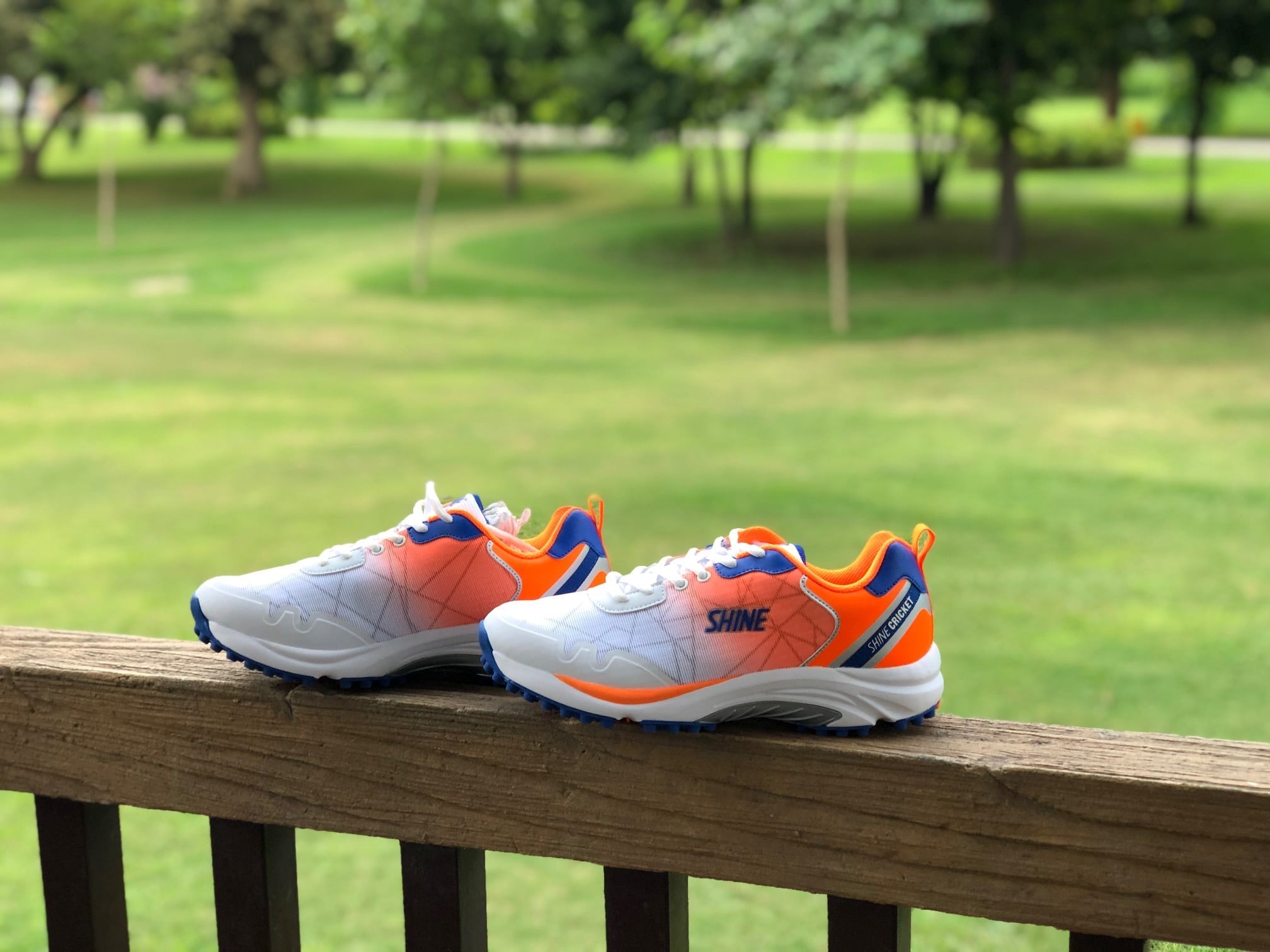 SHINE NEW EDITION CRICKET SHOES (ORANGE & white)