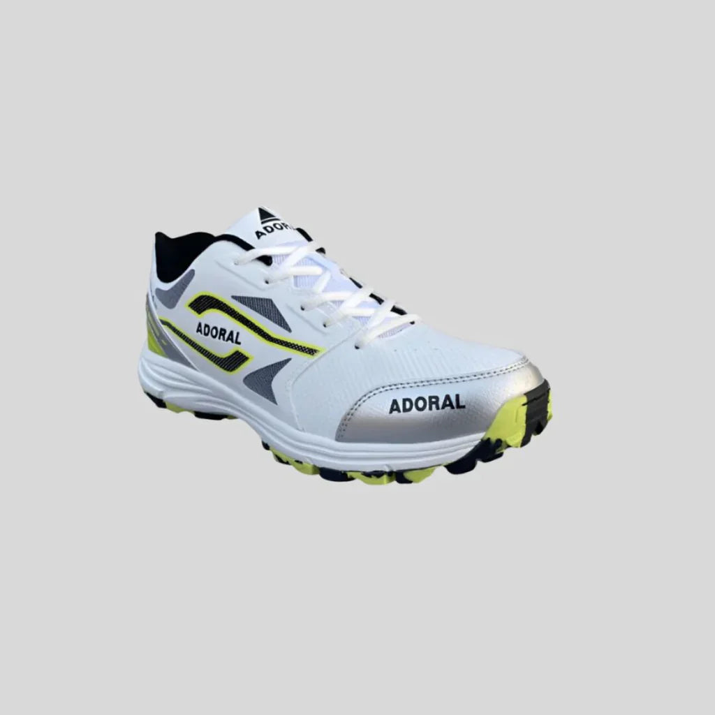 ADORAL SPEED WHITE/BLUE CRICKET SHOES.