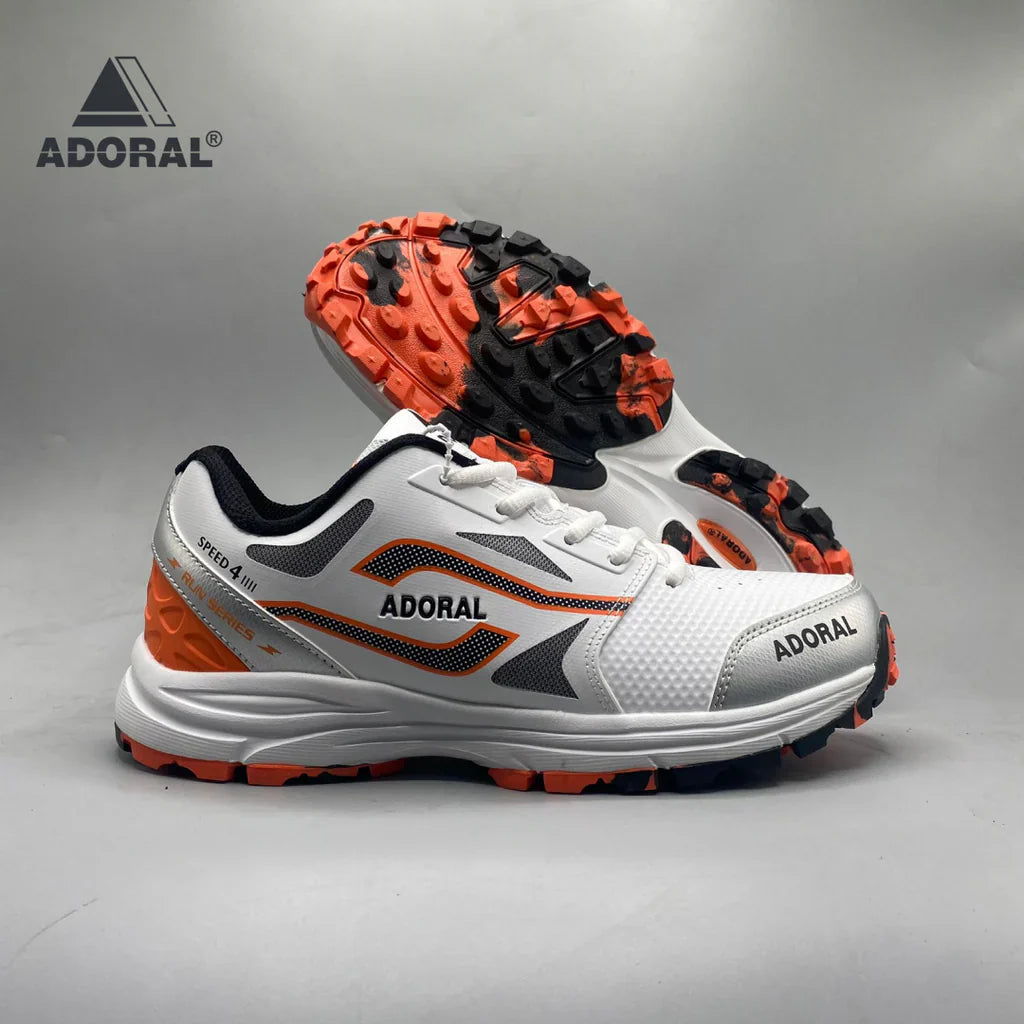 ADORAL SPEED WHITE/BLUE CRICKET SHOES.
