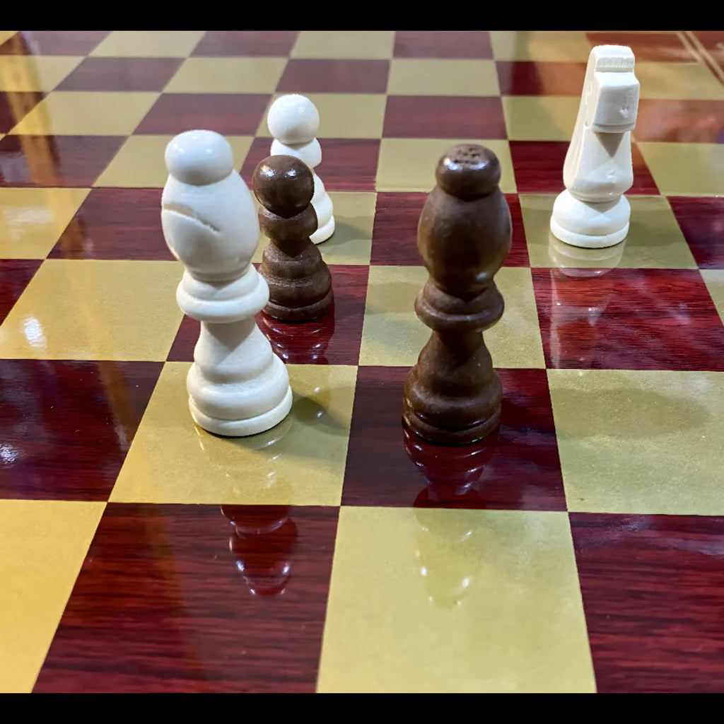 CHESS BOARD WOODEN 3 IN 1